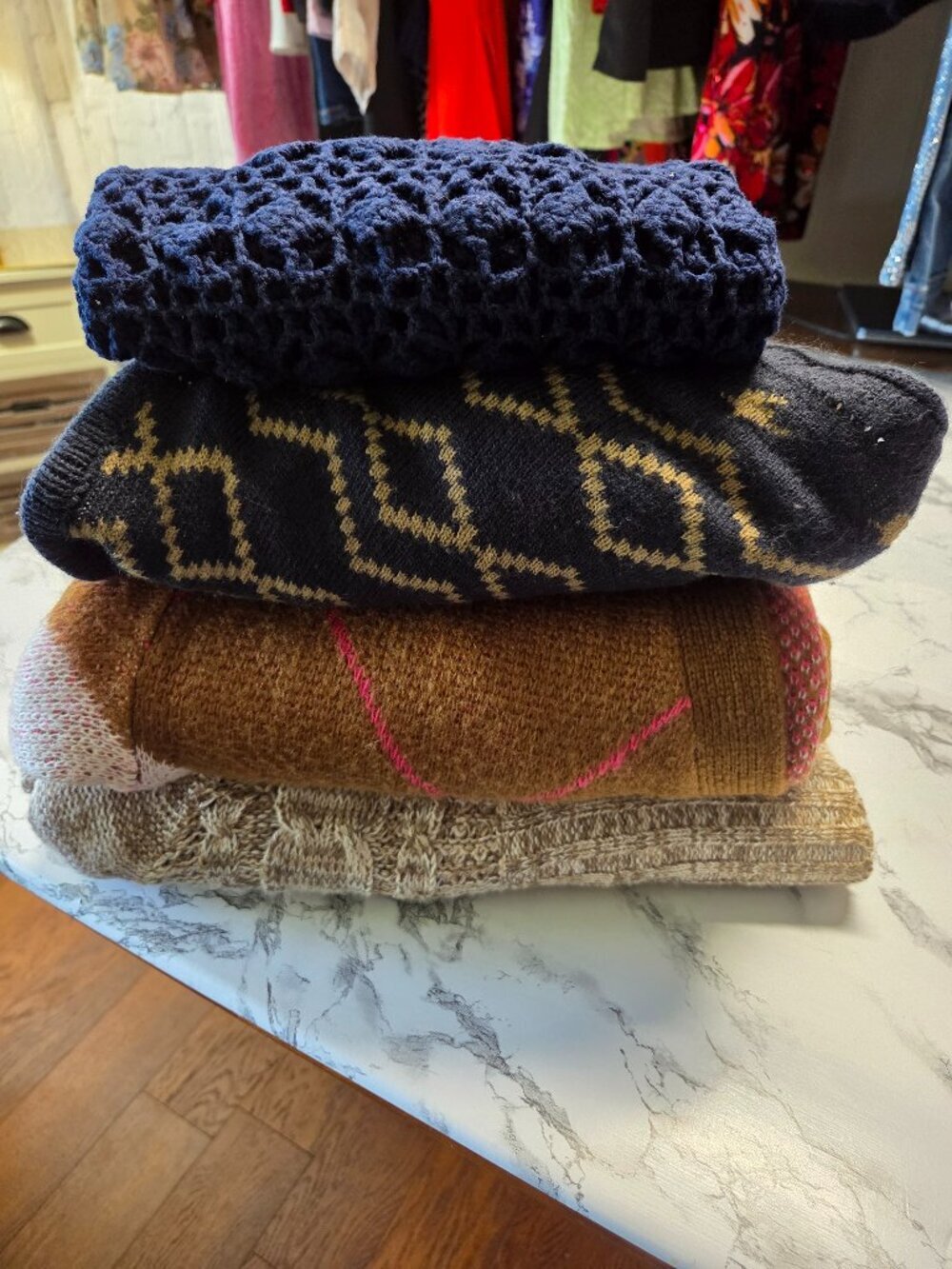 Women's Bundle of 4 Size Large Fall Knit Casual Cardigan Tops Bundle #2